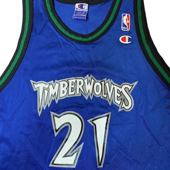 Vintage Kevin Garnett Timberwolves Champion Jersey Size L - Picture 3 of 7